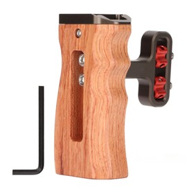 Universal Side Wooden Handle Grip Natural Adjustable Brazilian Wood Side Handle for DSLR Camera Cage