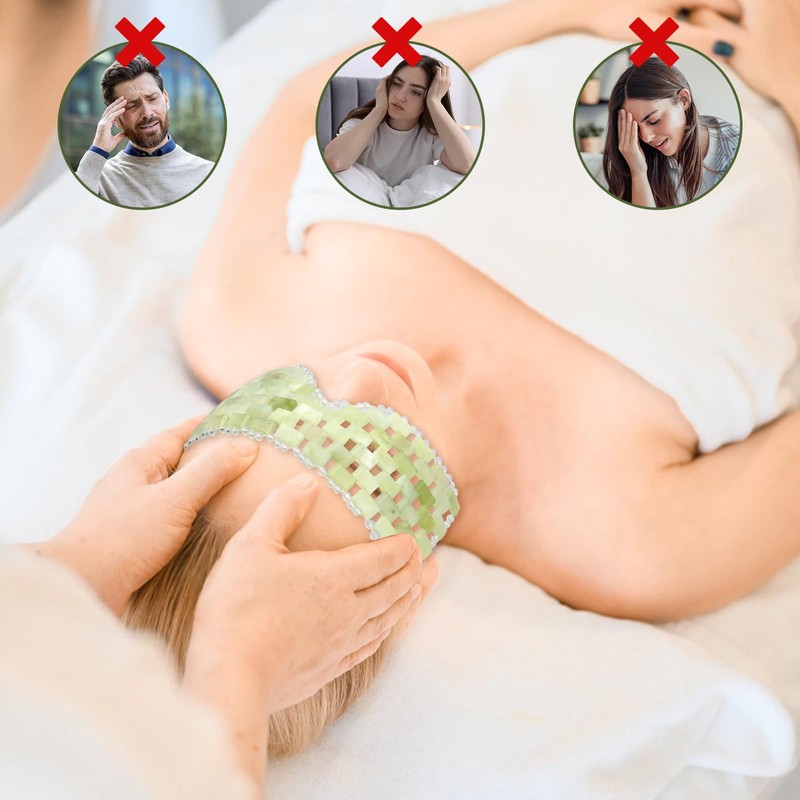 VEGCOO Maschera per gli occhi in giada, da donna, maschera