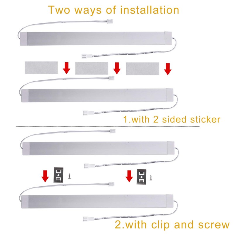 LED Under Counter Light Fixtures, 6pcs Hardwired Cabinet Strip Lighting