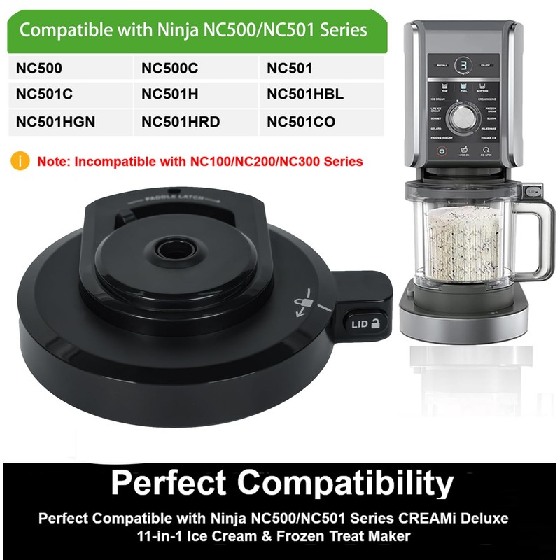 Outer Bowl Lid for Deluxe NC500 Ice Cream Maker, Reusable