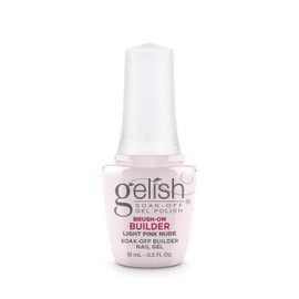 Gelish Gelish Brush-On Builder Gel C Professional Soak-Off Gel Polish for Extensions, Overlays, Nail Art C Self-Leveling, HEMA-Free, Vegan, Long-Lasting, UV/LED Curing (Light Pink Nude, 15mL)