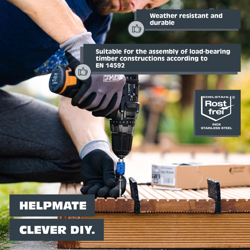 HELPMATE - Decking screws 5x70 stainless steel A2-50 pcs decking