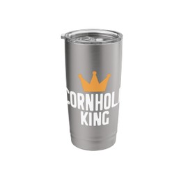 Cornhole King Bean Bag Toss Game Tournament Winner Champion Stainless Steel Insulated Tumbler
