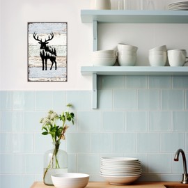 Forest Reindeer Metal Signs - Bedroom & Wall Decor, 8x12 Inch