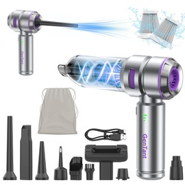 GenTant Car Vacuum Portable Cordless, 18000PA Handheld Vacuum Cordless, High Power Air Duster with Brushless Motor, Type-C Charge, 3 in 1 Mini Vacuum Cleaner for Car, Home, Office, Pet Hair