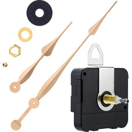 High Torque Quartz Clock Movement Kit - 12" Spade Hands, Easy DIY Wall Clock Assembly, Perfect for Clock Repair & Custom Projects (Gold)