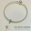 Shining Charm Initial Letter A Charms for Bracelets Sunflower Gifts