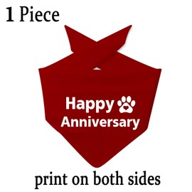 JXGZSO 1 Piece Happy Anniversary Dog Bandana Pregnancy Announcement Baby Announcement Gift (Happy Anniversary D CA)