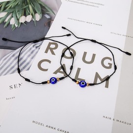 Evil Eye 7 Knot Lucky Bracelet Adjustable Bracelet Red String Amulet for Family Couple Bestfriend Women Men Little Boy&Girls