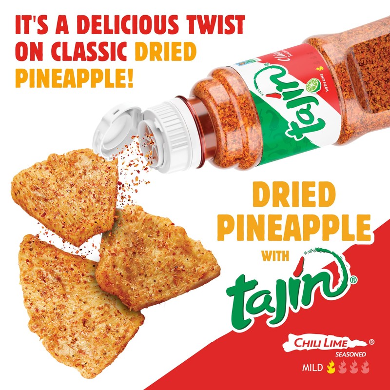 Nutrissimo Dried Pineapple with Tajin, Gluten-free Dried Fruit Snacks, 4oz