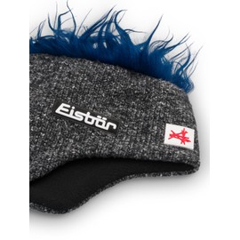 Eisbär Hat with Hair Men & Women Cocker Ski Austria - Unisex with Fleece Protects Against Cold and Wind - Men's Hat Women's Hat Sports Hat Cap from Austria, grey-blue, Unit size