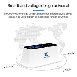 Keptfit, Cargador USB Múltiple, con 8 Puertos, Blanco