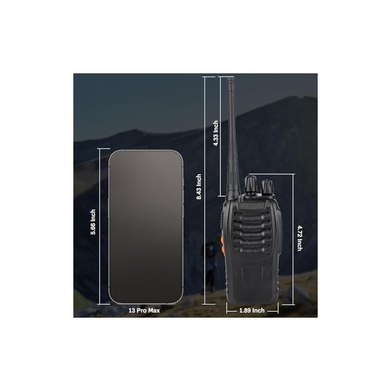 Radios de Comunicación Inalámbricos,Walkie-Talkies Inalámbricos 16 Canales,Walkie-Talkies con Micrófono,Intercomunicador Profesional
