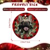Vcmaluco French Bulldog Ornaments, 1Pcs Ceramic Christmas Ornaments, Red, Christmas