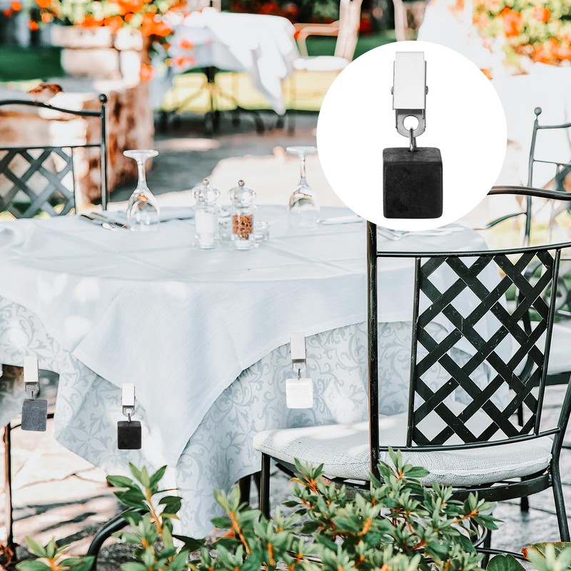 sourcing map 8Pcs Tablecloth Weights, Marble Tablecloth Pendant with Metal