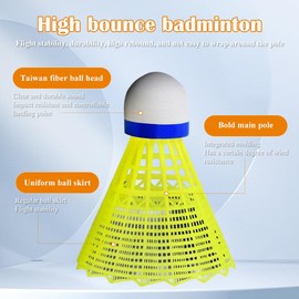 Ruioomeep Badminton Rebound Trainer, Portable Badminton Trainer, Badminton Single Training Equipment, Badminton Self-taught Rebound Equipment for Badminton Courts, Garden, Parks, Living Room, Balcony