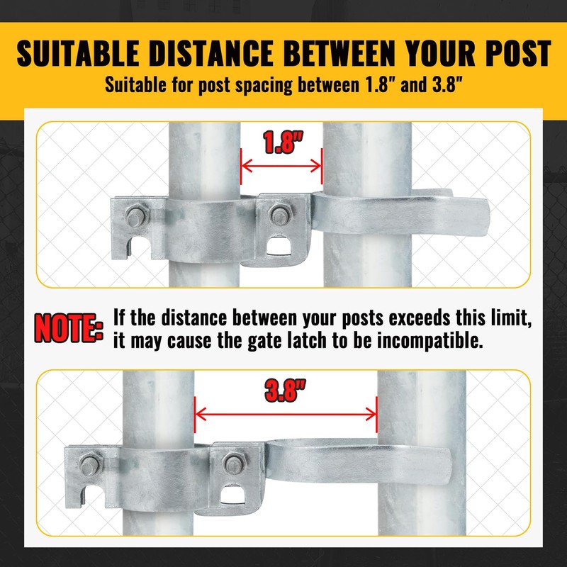 VIVIDA 1-3/8" x 1-7/8" Chain Link Gate Latch, Fence Fork