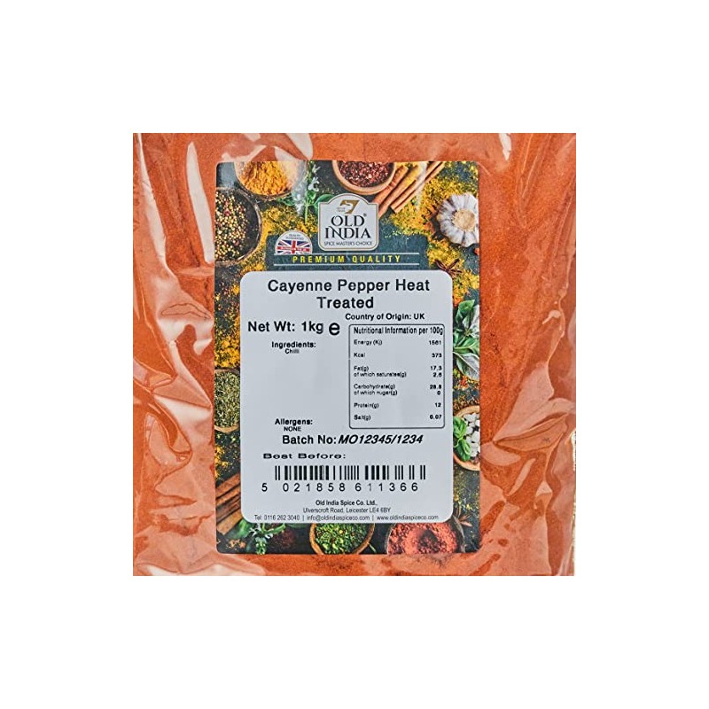 Old India Cayenne Pepper Heat Treated 1kg