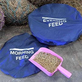 Masta Horse Feed Bucket Cover - 2 Pack with Morning / Evening Print, Blue