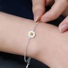 K.L.Y Women's Bracelet, Small Daisy, 925 Silver, Simple Bracelet, Cute,