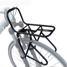 Qwertyui Bicycle Front Carrier Rack, 15KG Capacity Mountain Bike Pannier Rack for Cargo L