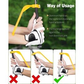 Pawfly Golf Training Wrist Hinge Golf Swing Training Aid Swing Correcting Trainer Tool for Golfers Beginners Arm Elbow Posture Teaching Accessory for Golf Club Practice