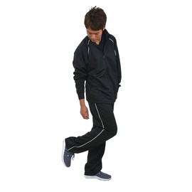 Styland Men's Jersey Top and Bottom Set, Blister Fabric, black/white line