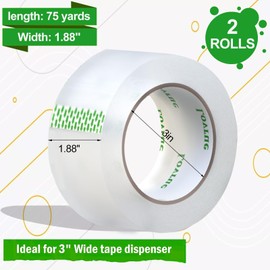 Ultimate Packaging Tape 2-Roll Refill - Professional Grade Strong Seal Adhesive for Moving, Shipping, Storage 75yd x 1.88"