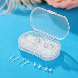 Formulen Plastic Earrings, 200 PCS Clear Earrings for Sports, Trasparency Plastic Post Earring Studs for Sports, Flat Earring for DIY