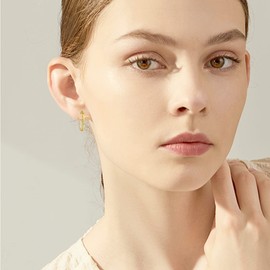 Faith Earrings Sterling Silver Gold Huggie Hoop Earrings Gold Faith Cross Earrings Graduation Jewelry Gifts for Women Men Girls