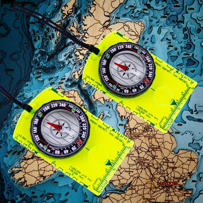 Abvsdu 2 Pieces Orienteering Compass, Superior Hiking Survival Compass for