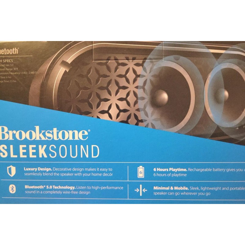 Brookstone Wireless Portable Bluetooth 5.0 Technology Pill Speaker System