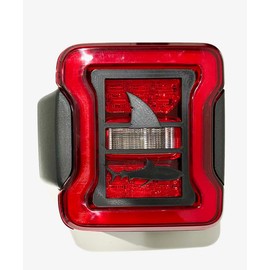 Shark with Fin in 3D for Jeep Wrangler Led Version JK/JKU/JL Rear Tail Light Covers (2019-2023) Led Version Shark Teeth Jaws Like