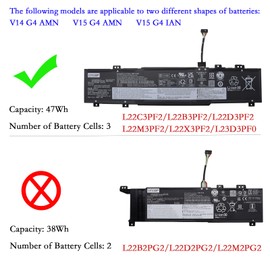 EPYOBW L22M3PF2 Laptop Battery 47Wh Compatible with Lenovo V14 G4 AMN / V15 G4 AMN IAN/IdeaPad Slim 3-15IRU9 3-14ABR8 3-15ABR8 3-16ABR8 Series L22C3PF2 L22B3PF2 L22D3PF2 L22X3PF2 L23D3PF0