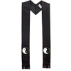 The Sash Company Yin and Yang Embroidered Symbol Black Satin