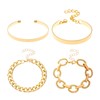 4Pcs Chunky Gold Bracelets for Women Boho Stackable Bangle Cuff