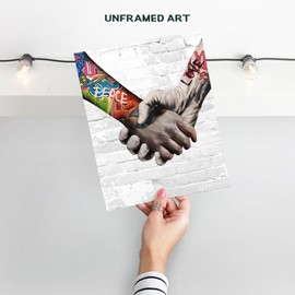 Love Wall Decor Inspirational Gifts - Graffiti wall Art, Inspirational Wall Art - Holding Hands Romantic Decorations - Trendy Bedroom Decor for Women, Cool Wall Decor- Modern art, Aesthetic Room Decor