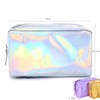 PU Leather Holographic Makeup Pouch Cosmetic Bag Waterproof Toiletries Organizer