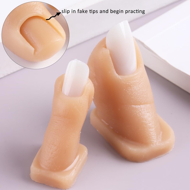 Fcozpjk Silicone Toenail for Nail Art Practice, 2PCS Fake Foot