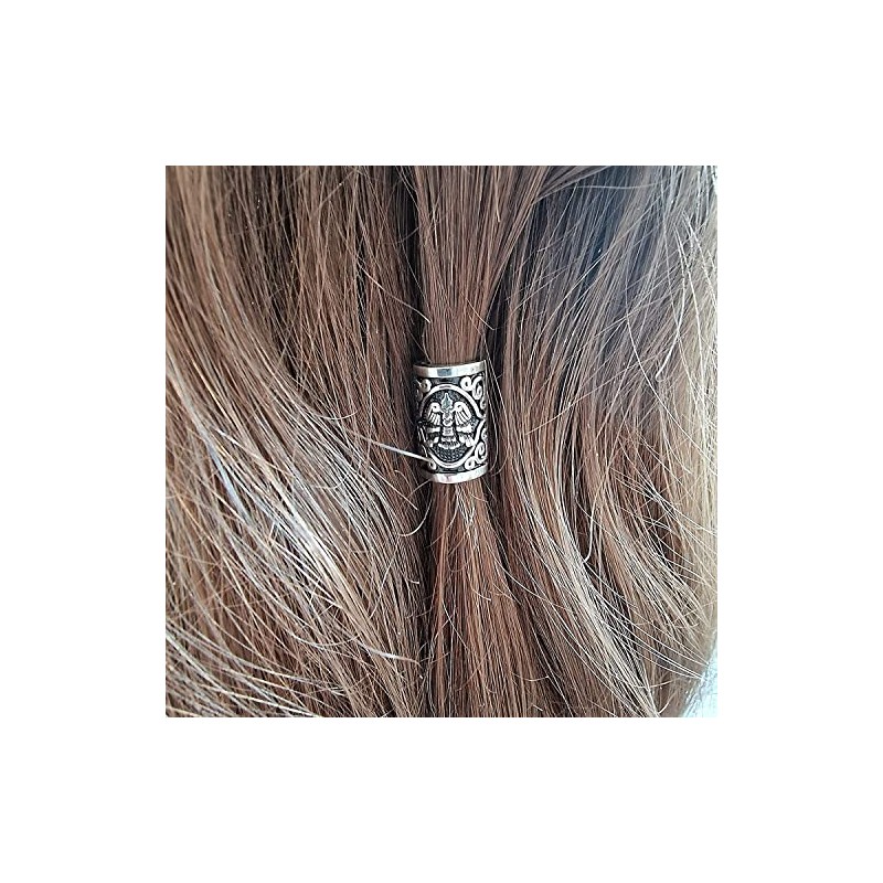 VALHALLA Viking Beard Bead 316L Steel Silver Stainless Steel Large
