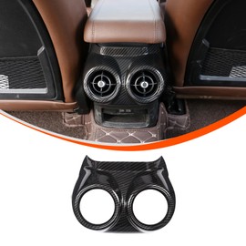 PIUGILH Car Rear Seat Air Outlet Frame Suitable for Alfa Romeo Stelvio 2017-2020, Rear Air Outlet Pistol Ring for Alfa Romeo Stelvio Accessories, Car Air Conditioning Air Outlet Cover