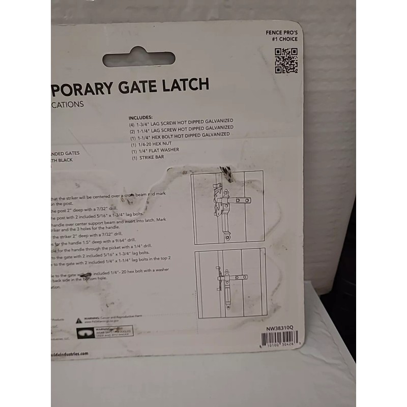 Nationwide Industries Contemporary Gate Latch w 9" Handle Black Finish