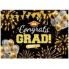 Ladvis Black Gold Graduation Backdrop, Class of 2024 Backdrop Congrats