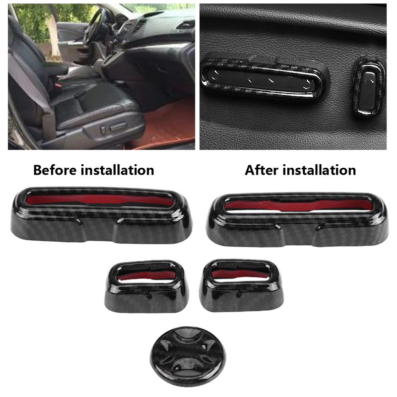 5 pcs Carbon Fiber Style Car Electric Seat Control Switch