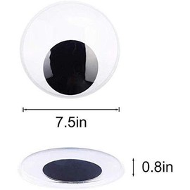 7.5inch Giant Googly Wiggle Eyes with Self Adhesive,Large Eyes 2 Pack for Christmas Tree Party Decorations - Color: 7.5inch