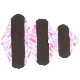 Healeved 3pcs Bamboo Charcoal Sanitary Pads Women Reusable Sanitary Napkins for Period