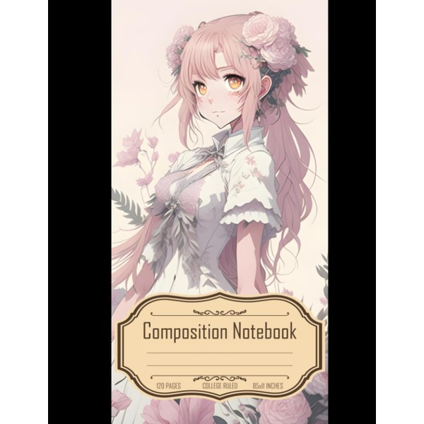 Composition Notebook College Ruled: Anime Girl with Gentle and Kind-hearted