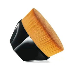 Foundation Makeup Brush Flat Top Kabuki Hexagon Face Blush Liquid Powder Foundation Brush for Blending Liquid, Cream or Flawless Powder Portable Petal Multi-Angle (Black)