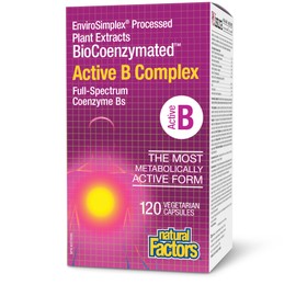 Natural Factors Natural Factors BioCoenzymated™ Active B Complex 120 Vegetarian Capsules, The Most Metabolically Active Form of B Vitamins, Energy Support, Vegan, Non-GMO, Proudly Canadian