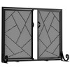 Fire Beauty Fireplace Screen with Hinged Doors Cast Iron Border